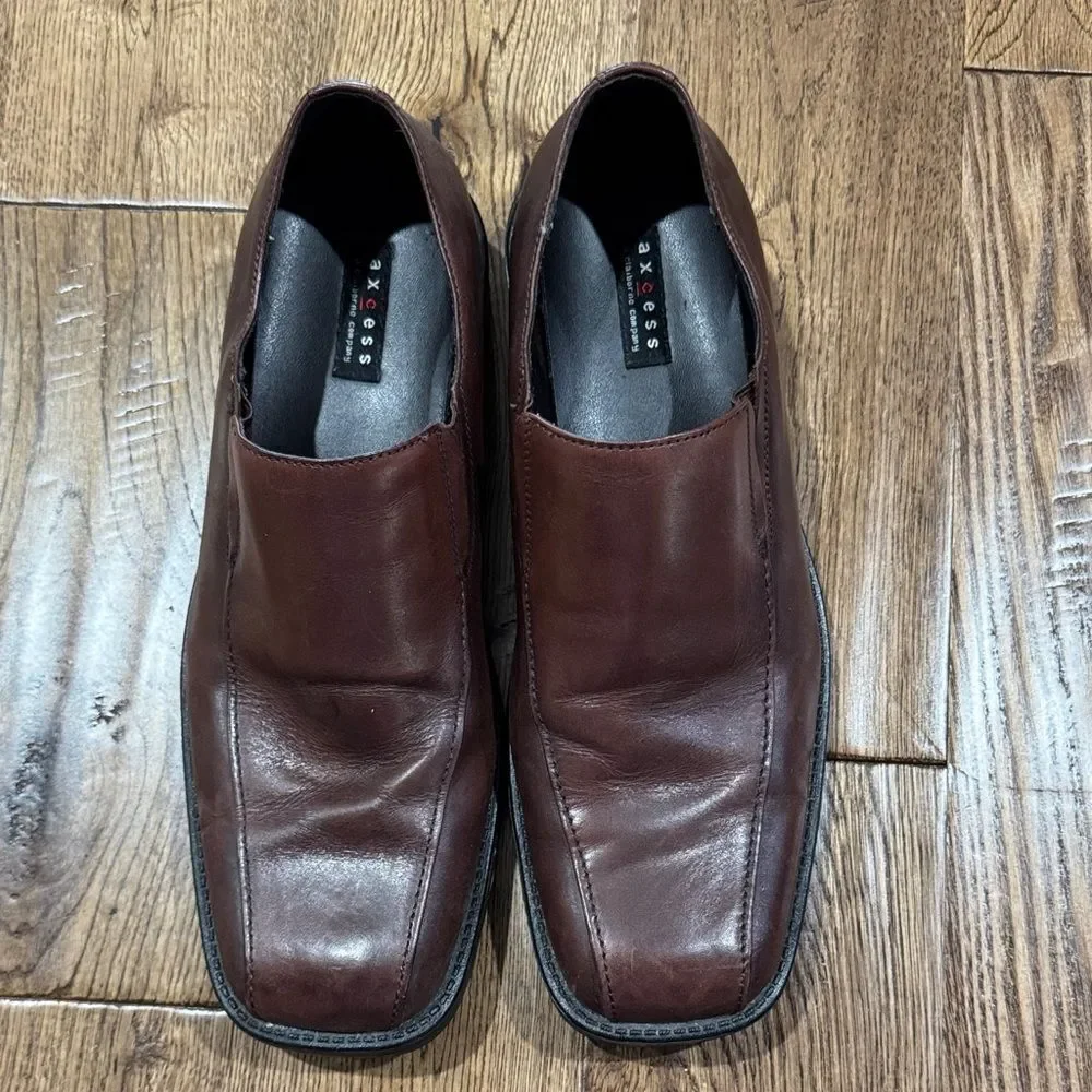Axcess Men's Brown Leather Loafers Sz 12